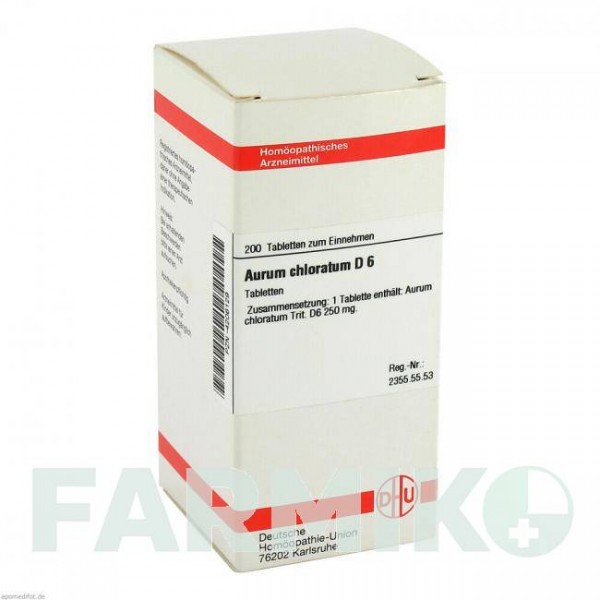 АУРУМ ХЛОРАТУМ (AURUM CHLORATUM) D 6 таблетки 200 шт - Гомеопатия DHU