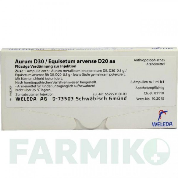 АУРУМ (AURUM) D 30 ампули 8x1 мл - Гомеопатія WELEDA