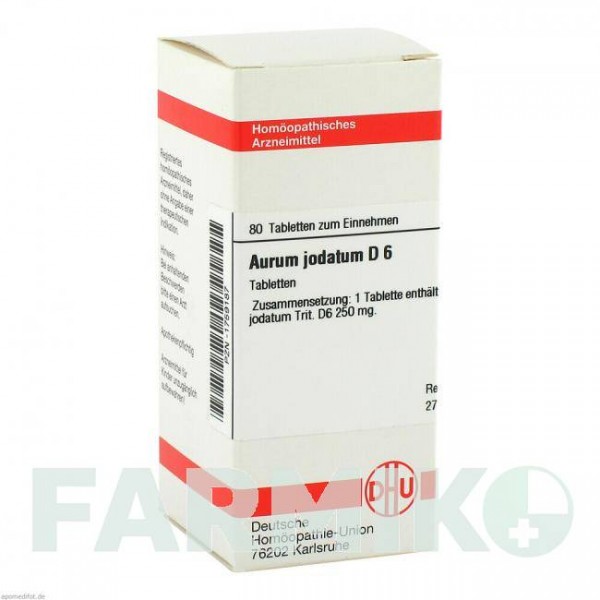 АУРУМ ЙОДАТУМ (AURUM JODATUM) D 6 таблетки 80 шт - Гомеопатия DHU