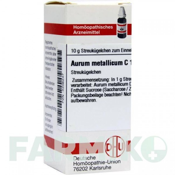 АУРУМ МЕТАЛЛИКУМ (AURUM METALLICUM) C 1000 глобули 10 г - Гомеопатия DHU