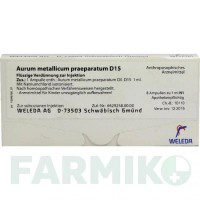 АУРУМ МЕТАЛЛИКУМ (AURUM METALLICUM) D 15 ампулы 8 шт - Гомеопатия WELEDA