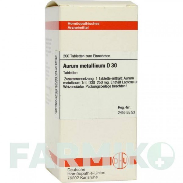АУРУМ МЕТАЛЛИКУМ (AURUM METALLICUM) D 30 таблетки 200 шт - Гомеопатия DHU