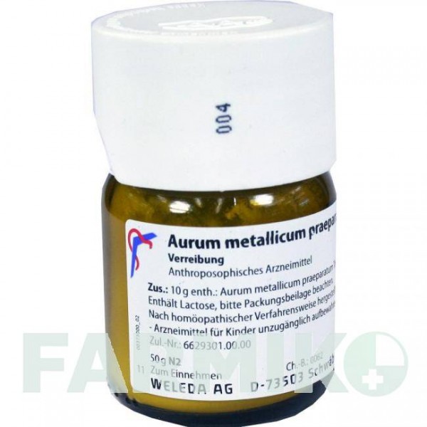 АУРУМ МЕТАЛІКУМ (AURUM METALLICUM) D 6 тритурація 50 г - Гомеопатія WELEDA
