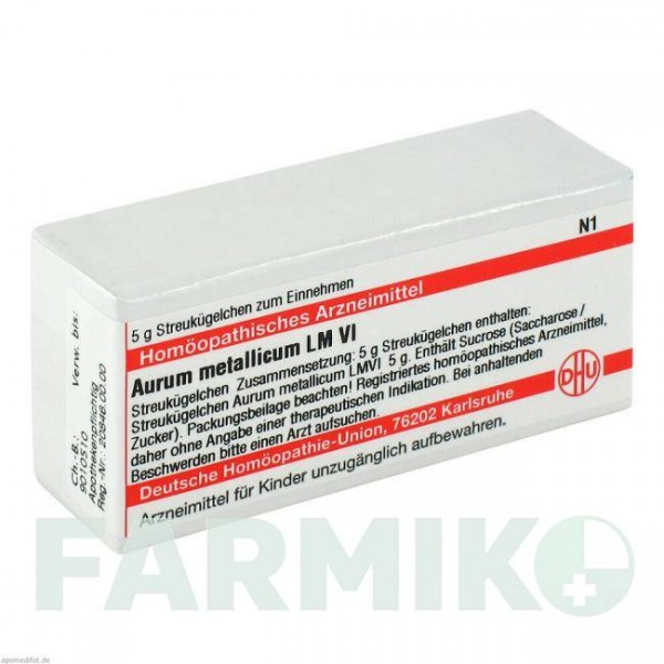 АУРУМ МЕТАЛЛИКУМ (AURUM METALLICUM) LM VI глобули 5 г - Гомеопатия DHU