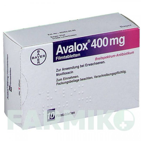 АВАЛОКС (AVALOX) 400 мг таблетки 10 шт - Моксифлоксацин BAYER