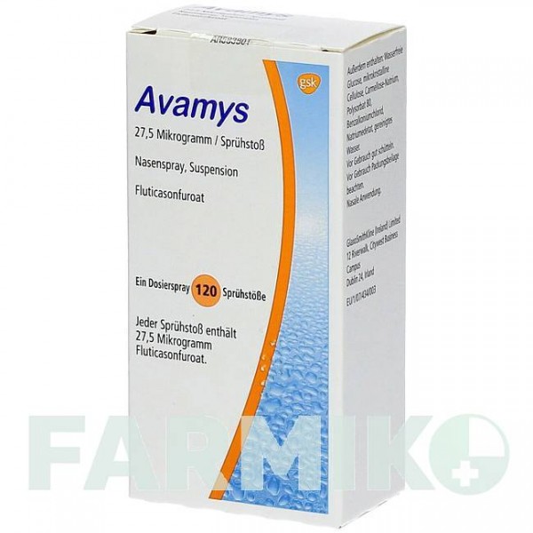 АВАМИС (AVAMYS) 27,5 мкг 120 доз спрей 1 шт - Флутиказон GLAXOSMITHKLINE