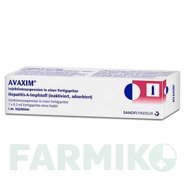 АВАКСИМ (AVAXIM) шприци 1 шт - Гепатит А инактивированный вирус SANOFI