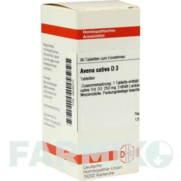 АВЕНА САТИВА (AVENA SATIVA) D 3 таблетки 80 шт - Гомеопатия DHU