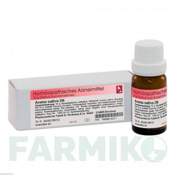АВЕНА САТИВА (AVENA SATIVA) D 6 глобули 10 г - Гомеопатия DR.RECKEWEG