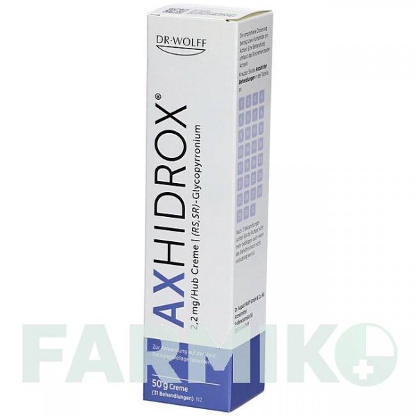 АКСГІДРОКС (AXHIDROX) 2,2 мг/доз крем 50 г - Глікопіронію бромід DR.AUGUST WOLFF