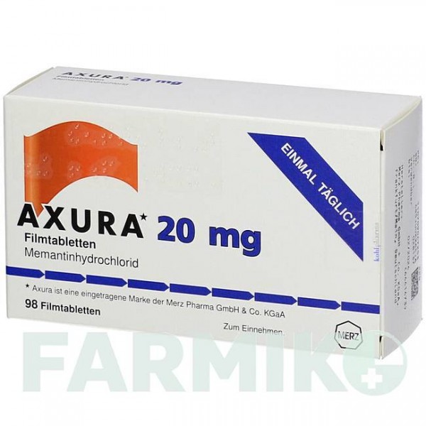 АКСУРА (AXURA) 20 мг таблетки 42 шт - Мемантин KOHLPHARMA