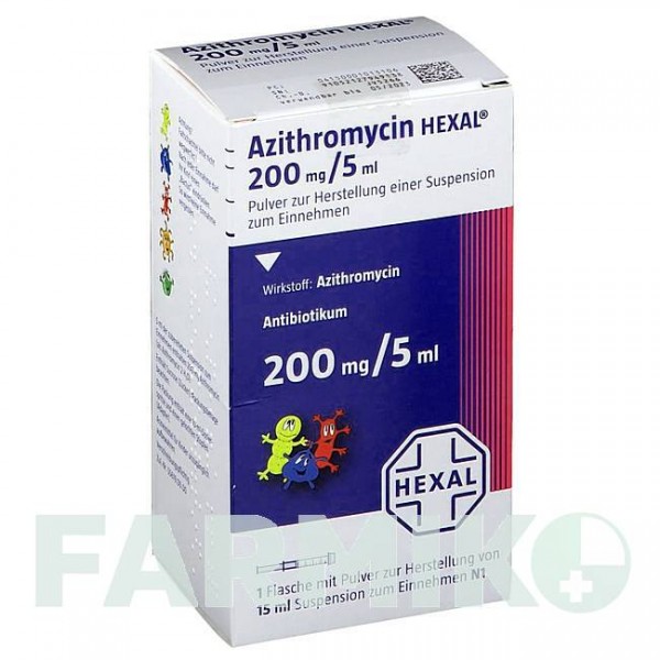 АЗИТРОМИЦИН (AZITHROMYCIN) 200 мг/5 мл порошок 15 мл - Азитромицин HEXAL