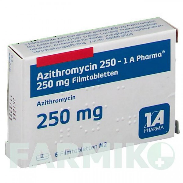АЗИТРОМИЦИН (AZITHROMYCIN) 250 таблетки 6 шт - Азитромицин 1 A PHARMA
