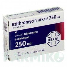 АЗИТРОМІЦИН (AZITHROMYCIN) 250 мг таблетки 6 шт - Азитроміцин HEXAL