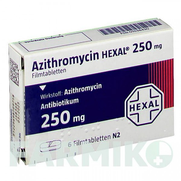 АЗИТРОМИЦИН (AZITHROMYCIN) 250 мг таблетки 6 шт - Азитромицин HEXAL