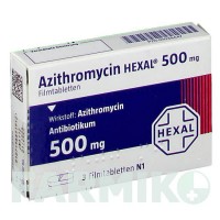 АЗИТРОМІЦИН (AZITHROMYCIN) 500 мг таблетки 3 шт - Азитроміцин HEXAL