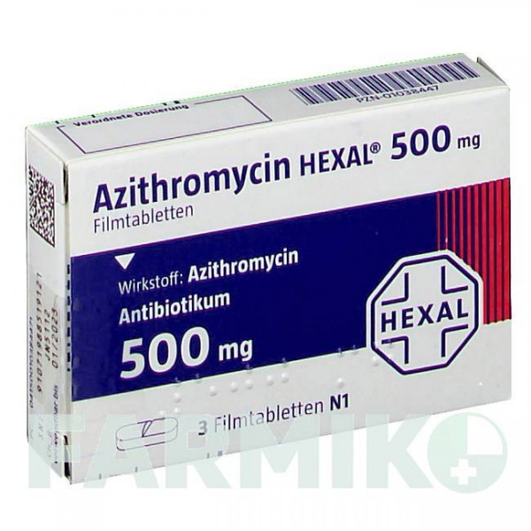 АЗИТРОМИЦИН (AZITHROMYCIN) 500 мг таблетки 3 шт - Азитромицин HEXAL