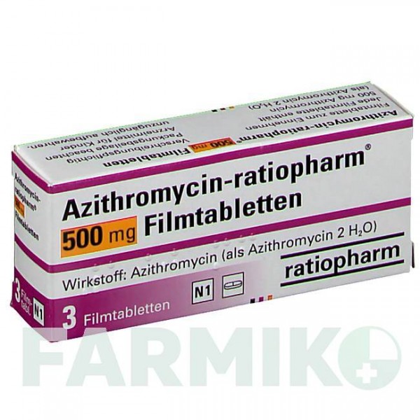 АЗИТРОМІЦИН (AZITHROMYCIN) 500 мг таблетки 3 шт - Азитроміцин RATIOPHARM