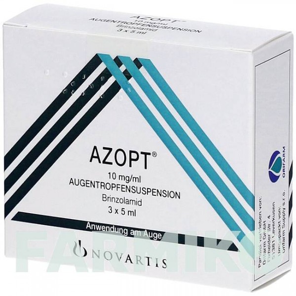 АЗОПТ (AZOPT) 10 мг/мл капли 3x5 мл - Бринзоламид ORIFARM
