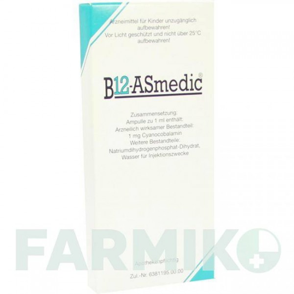 B12 АСМЕДИК (B12 ASMEDIC) ампулы 10x1 мл - Витамин B12 (Цианокобаламин) DYCKERHOFF PHARMA