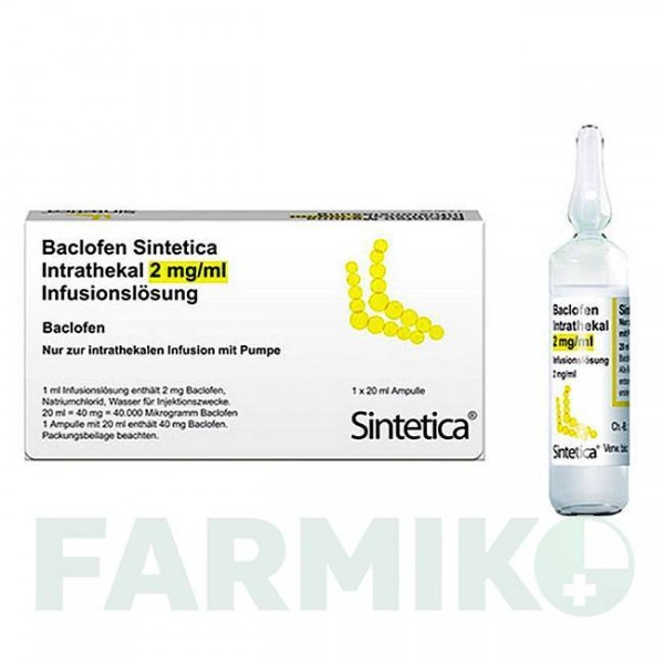 БАКЛОФЕН (BACLOFEN) 2 мг/мл розчин 1x20 мл - Баклофен SINTETICA