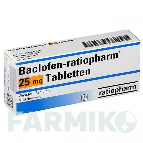 БАКЛОФЕН (BACLOFEN) 25 мг таблетки 20 шт - Баклофен RATIOPHARM