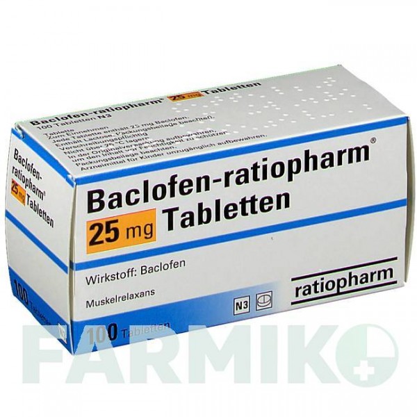 БАКЛОФЕН (BACLOFEN) 25 мг таблетки 100 шт - Баклофен RATIOPHARM