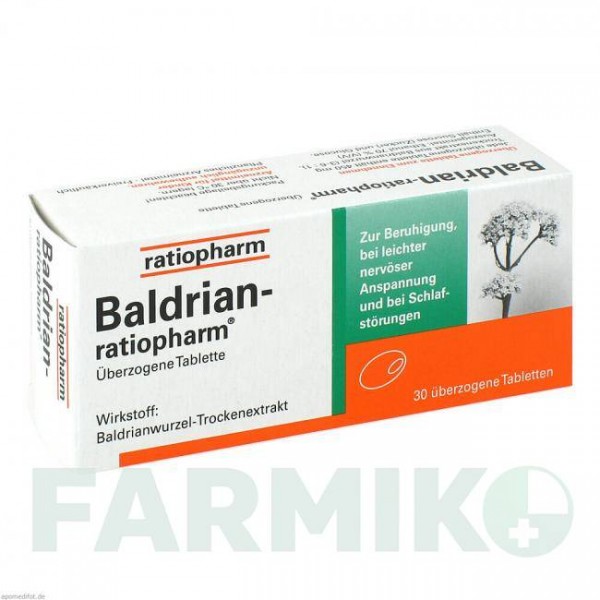 БАЛДРИАН (BALDRIAN) таблетки 30 шт - Корень валерианы RATIOPHARM