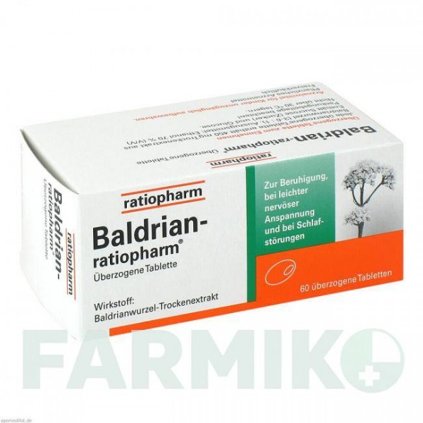 БАЛДРИАН (BALDRIAN) таблетки 60 шт - Корень валерианы RATIOPHARM