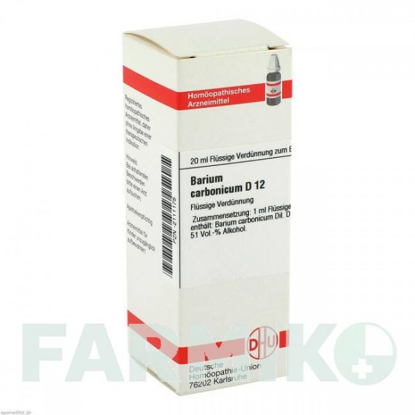 БАРІУМ КАРБОНІКУМ (BARIUM CARBONICUM) D 12 розчин 20 мл - Гомеопатія DHU