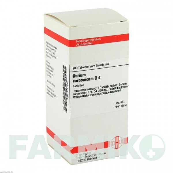 БАРІУМ КАРБОНІКУМ (BARIUM CARBONICUM) D 4 таблетки 200 шт - Гомеопатія DHU