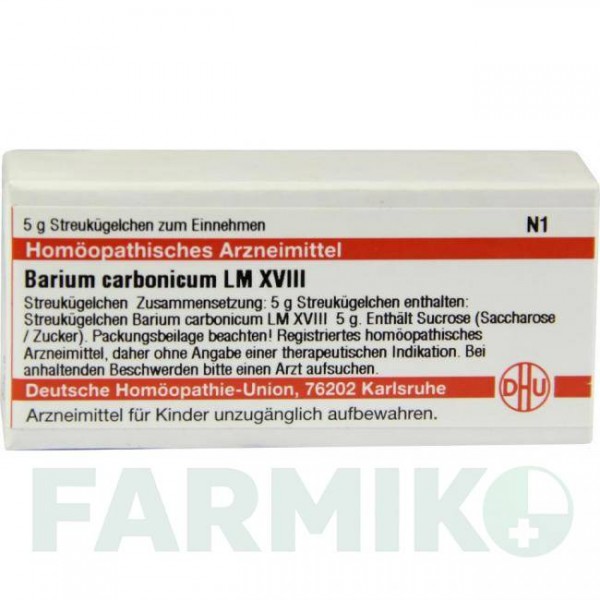 БАРІУМ КАРБОНІКУМ (BARIUM CARBONICUM) LM XVIII глобули 5 г - Гомеопатія DHU