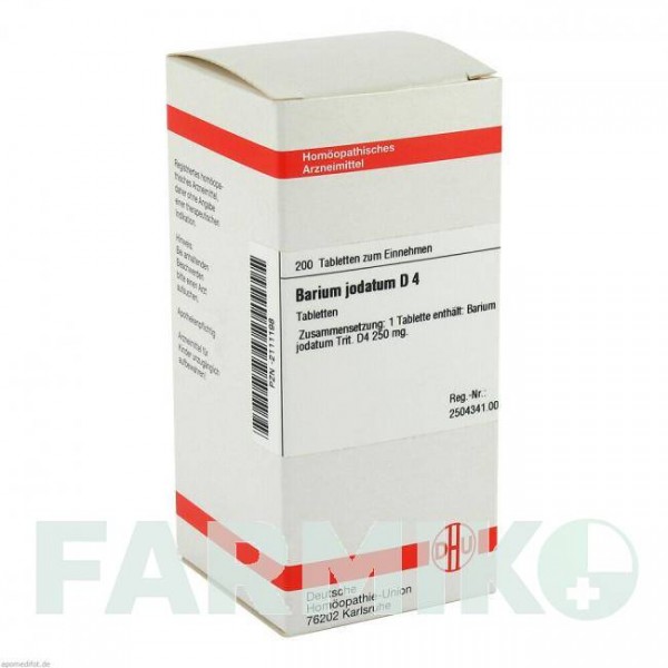 БАРИУМ ЙОДАТУМ (BARIUM JODATUM) D 4 таблетки 200 шт - Гомеопатия DHU