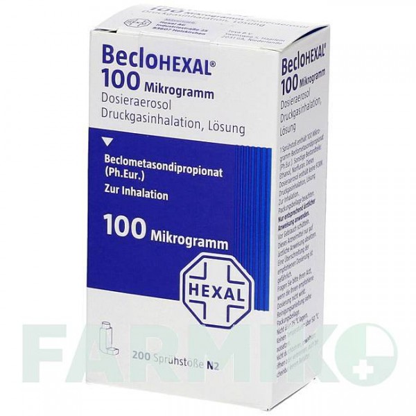 БЕКЛОГЕКСАЛ (BECLOHEXAL) 100 мкг 200 доз аэрозоль 1 шт - Беклометазон HEXAL