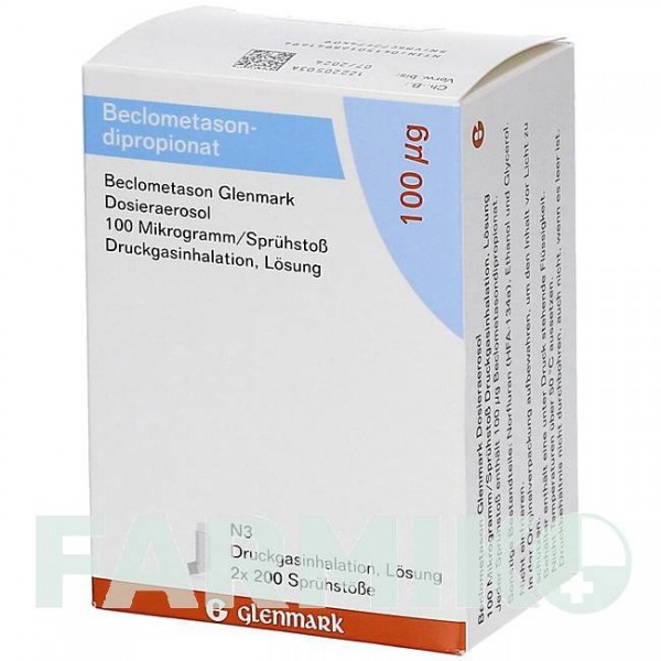 БЕКЛОМЕТАЗОН (BECLOMETASON) 100 мкг/доза аерозоль 2 шт - Беклометазон GLENMARK