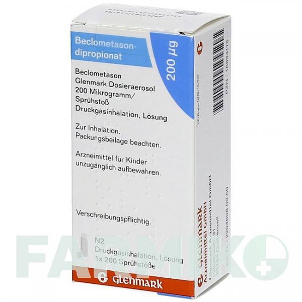 БЕКЛОМЕТАЗОН (BECLOMETASON) 200 мкг/доза аэрозоль 1 шт - Беклометазон GLENMARK