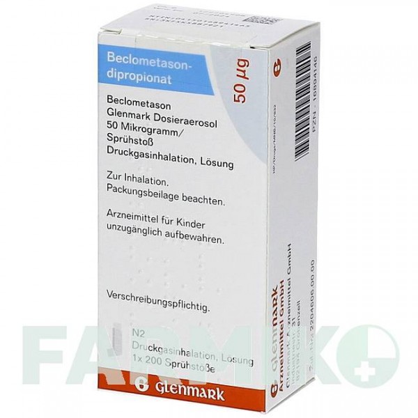 БЕКЛОМЕТАЗОН (BECLOMETASON) 50 мкг/доза аэрозоль 1 шт - Беклометазон GLENMARK