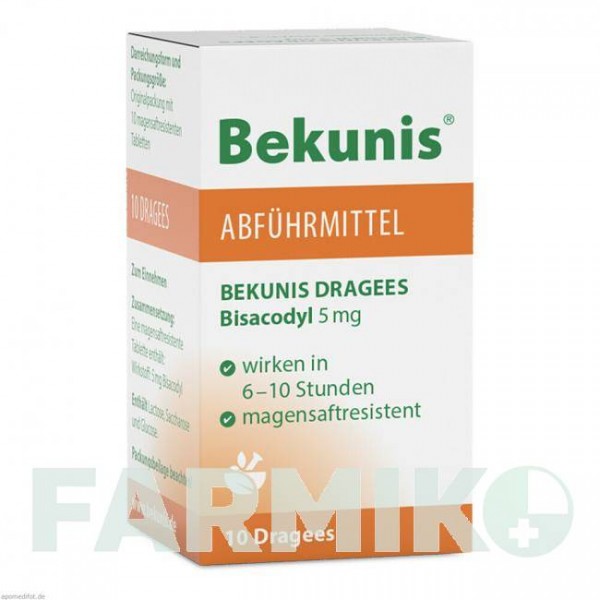 БЕКУНИС (BEKUNIS) 5 мг таблетки 10 шт - Бисакодил ROHA