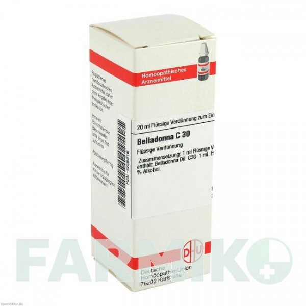 БЕЛЛАДОННА (BELLADONNA) C 30 раствор 20 мл - Гомеопатия DHU