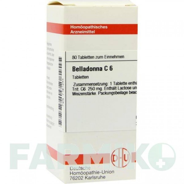 БЕЛЛАДОННА (BELLADONNA) C 6 таблетки 80 шт - Гомеопатия DHU