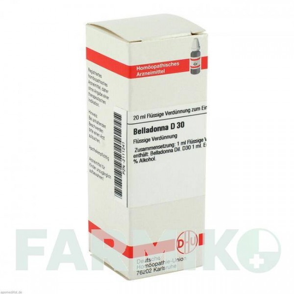 БЕЛЛАДОННА (BELLADONNA) D 30 раствор 20 мл - Гомеопатия DHU