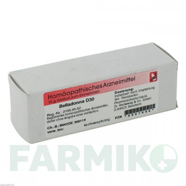 БЕЛЛАДОННА (BELLADONNA) D 30 глобули 10 г - Гомеопатия DR.RECKEWEG