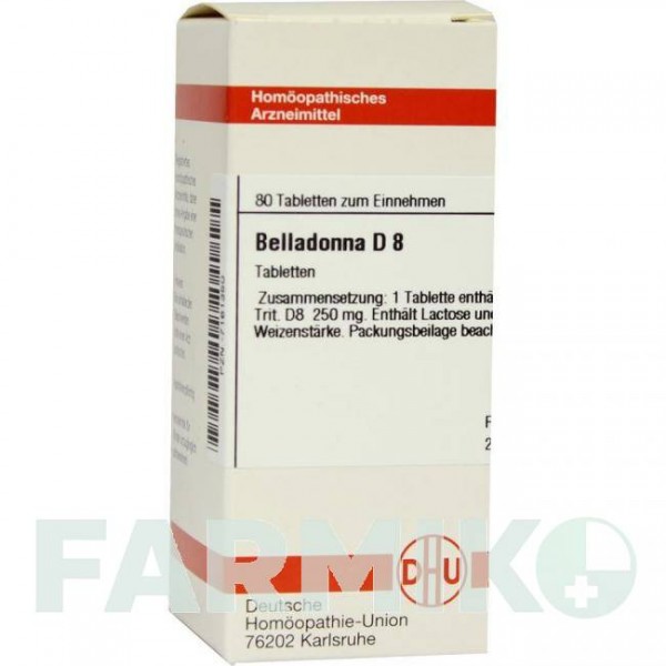 БЕЛЛАДОННА (BELLADONNA) D 8 таблетки 80 шт - Гомеопатия DHU