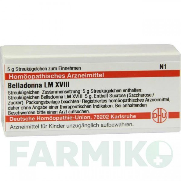 БЕЛЛАДОННА (BELLADONNA) LM XVIII глобули 5 г - Гомеопатия DHU