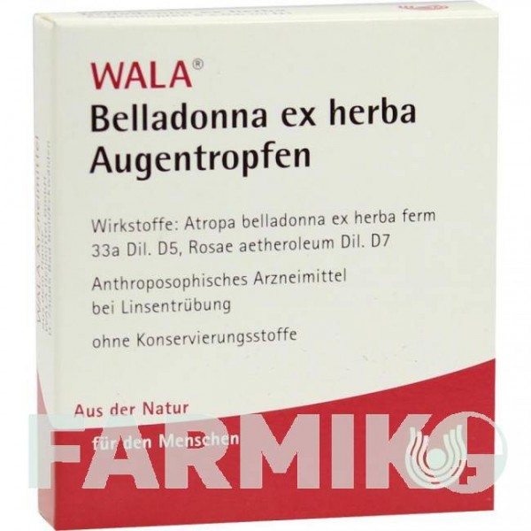 БЕЛЛАДОННА (BELLADONNA) глазные капли 5x0,5 мл - Гомеопатия WALA HEILMITTEL