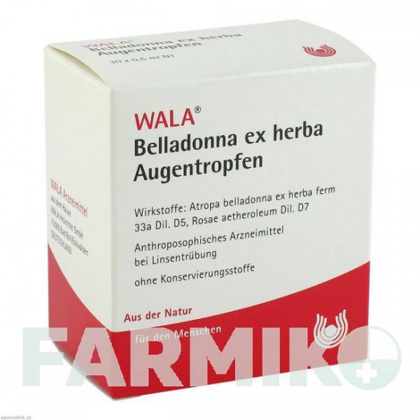 БЕЛЛАДОННА (BELLADONNA) глазные капли 30x0,5 мл - Гомеопатия WALA HEILMITTEL