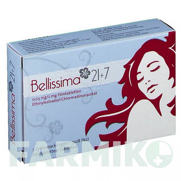 БЕЛЛІСІМА (BELLISSIMA) таблетки 3x28 шт - Хлормадинон, Етинілестрадіол MEDA PHARMA