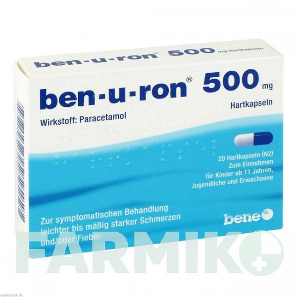 БЕН (BEN) 500 мг капсулы 20 шт - Парацетамол BENE