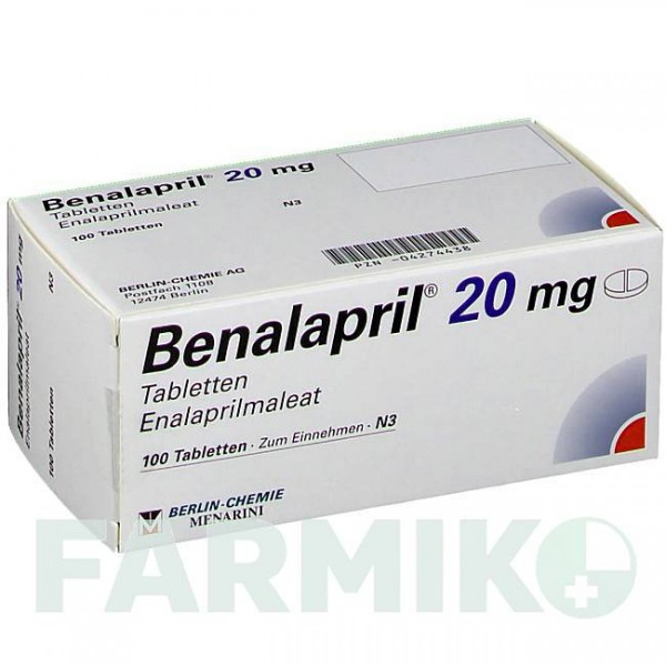 БЕНАЛАПРИЛ (BENALAPRIL) 20 мг таблетки 100 шт - Еналаприл BERLIN-CHEMIE