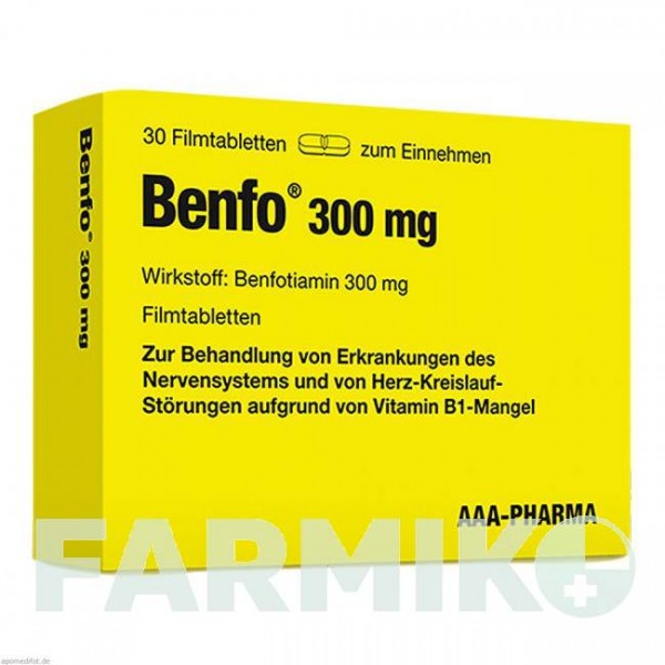 БЕНФО (BENFO) 300 мг таблетки 30 шт - Бенфотиамин AAA - PHARMA